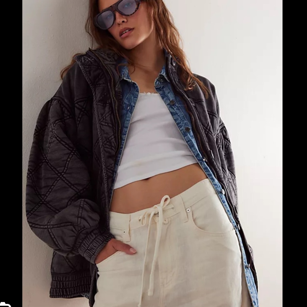 NWT Free People Black Quilted Women's Juno Jacket